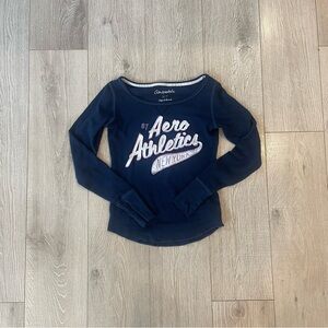 Aeropostale Dark Blue Aero Athletics Long Sleeve Tee